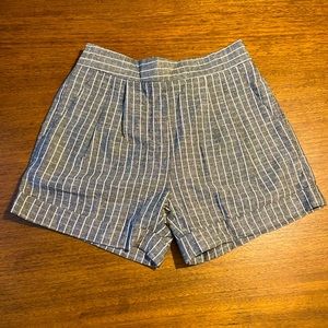 Grey striped small high waisted dress shorts